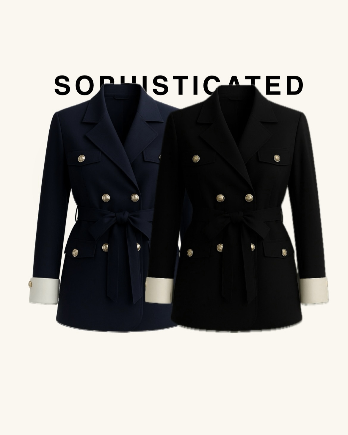 مانتو کت یقه بلیزر مشکی و سورمه ای