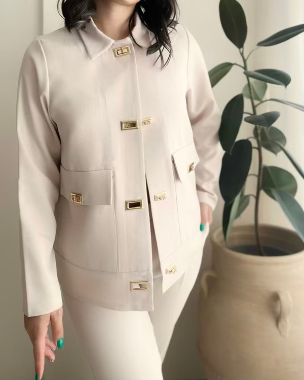 مانتو قفل نخودی شانتون