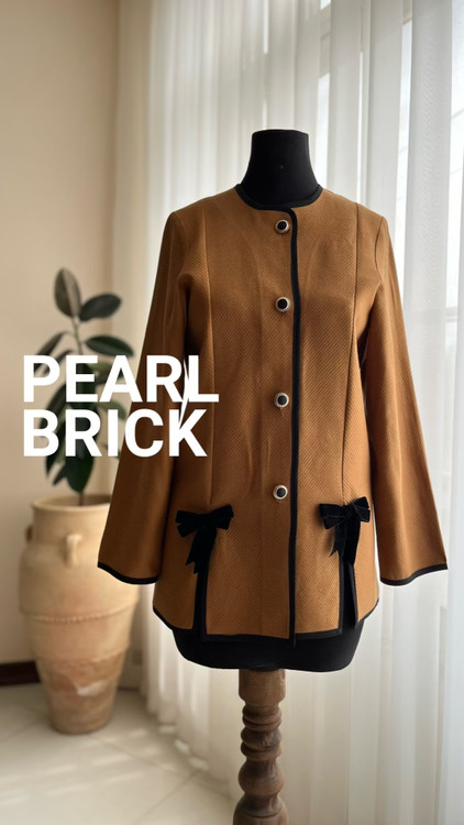 مانتو پاپیون لینن کجراه آجری