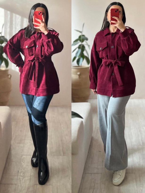 شکت مخمل کبریتی چری فری سایز زنانه